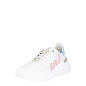 WOMSH Sneaker low alb / albastru deschis / roz deschis / maro imagine