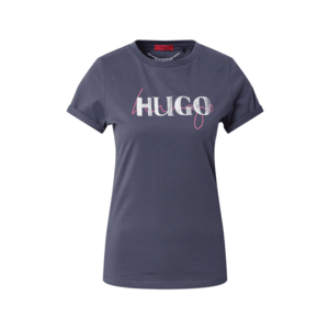 HUGO Tricou albastru închis / alb / roz imagine