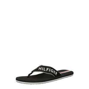 TOMMY HILFIGER Flip-flops negru / alb / roșu imagine