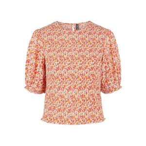 PIECES Bluză 'Bali' alb / portocaliu / galben / turcoaz imagine