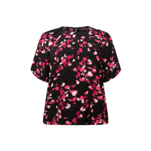 Vero Moda Curve Bluză 'NORAESTHER' negru / roz pitaya / fucsia / crem imagine