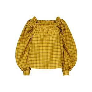 SELECTED FEMME Bluză 'Checkie' maro / galben imagine