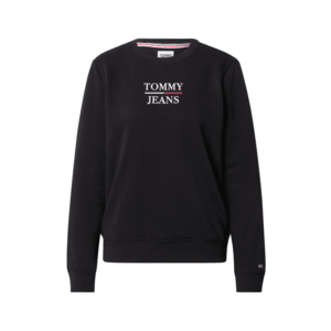 Tommy Jeans Bluză de molton negru / alb / albastru închis / roșu pepene imagine