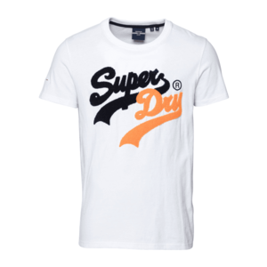 Superdry Tricou alb / portocaliu / negru imagine