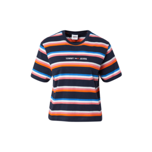 Tommy Jeans Tricou albastru închis / alb / roz / portocaliu imagine