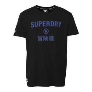 Superdry Tricou negru / mov închis / alb imagine