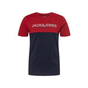 JACK & JONES Tricou roșu / albastru închis / alb imagine