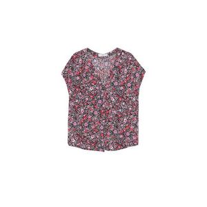 MANGO Bluză 'GONDOLE' negru / roz / roșu / verde iarbă / crem imagine