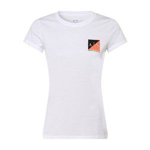 ARMANI EXCHANGE Tricou alb / negru / portocaliu imagine