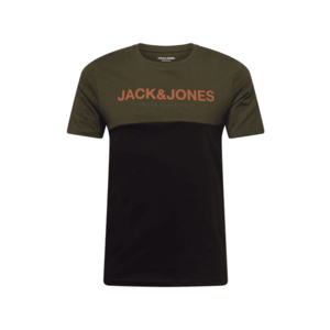 JACK & JONES Tricou verde închis / negru / gri grafit / portocaliu imagine