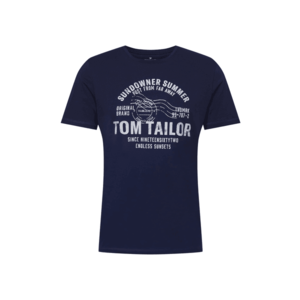 TOM TAILOR Tricou albastru închis / alb imagine