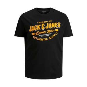 Jack & Jones Plus Tricou negru / portocaliu / alb imagine