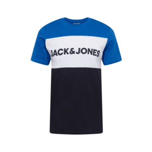 JACK & JONES Tricou albastru noapte / albastru regal / alb imagine