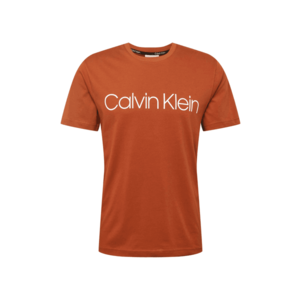 Calvin Klein Tricou maro ruginiu / alb imagine