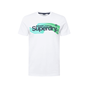 Superdry Tricou alb / bleumarin / turcoaz / verde limetă imagine