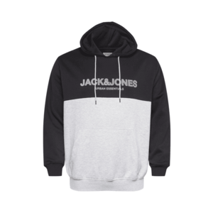 Jack & Jones Plus Bluză de molton 'Urban' negru / gri deschis / gri imagine
