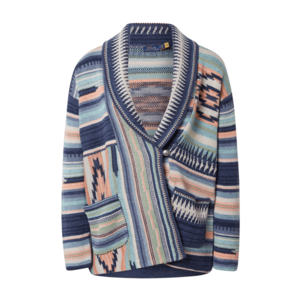 Polo Ralph Lauren Geacă tricotată albastru marin / roz pudră / portocaliu deschis / verde mentă / albastru porumbel imagine