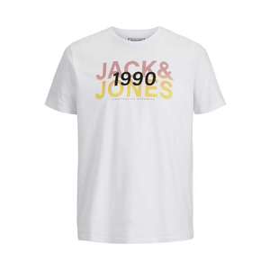 JACK & JONES Tricou alb / roz / galben / negru imagine
