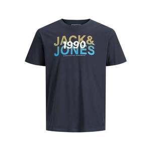 JACK & JONES Tricou 'Fade' bleumarin / galben / alb / albastru imagine