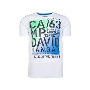 CAMP DAVID Tricou alb / negru / albastru / verde limetă imagine