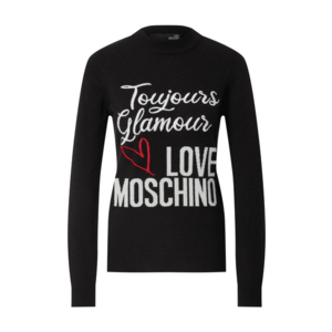 Love Moschino Pulover negru / alb / roșu imagine