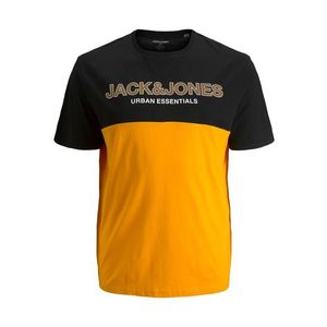 Jack & Jones Plus Tricou negru / alb / portocaliu deschis imagine