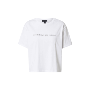 NEW LOOK Tricou 'GOOD THINGS ARE COMING' alb / negru imagine