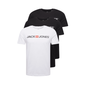 JACK & JONES Tricou negru / alb / roșu imagine