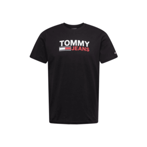 Tommy Jeans Tricou negru / alb / roșu / bleumarin imagine
