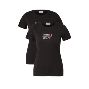 Tommy Jeans Tricou negru / alb / roșu deschis imagine