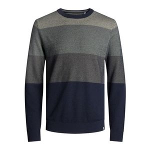 JACK & JONES Pulover 'Finn' oliv / bleumarin / alb / gri bazalt imagine