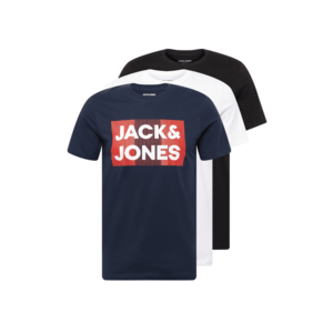 JACK & JONES Tricou bleumarin / alb / roșu / negru imagine