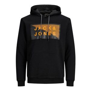 JACK & JONES Bluză de molton 'Shawn' negru / portocaliu / gri închis imagine