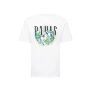 River Island Tricou 'Paris' alb / negru / azuriu / verde jad / verde măr imagine
