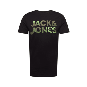 JACK & JONES Tricou 'OLDIER' negru / kaki / verde stuf imagine