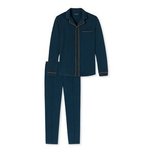 SCHIESSER Pijama lungă 'Fashion Nightwear' albastru închis imagine