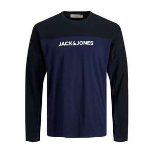 JACK & JONES Tricou 'Smith' bleumarin / albastru / alb imagine