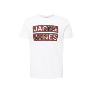 JACK & JONES Tricou 'SPACE' alb murdar / mov zmeură / negru / portocaliu imagine