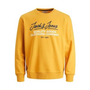 JACK & JONES Bluză de molton 'JJHerro' negru / alb / portocaliu deschis imagine