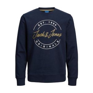 JACK & JONES Bluză de molton bleumarin / auriu / alb imagine