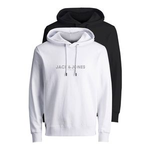 JACK & JONES Bluză de molton negru / alb / gri imagine