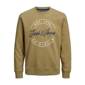 JACK & JONES Bluză de molton oliv / alb / gri metalic imagine