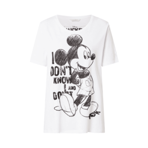 Frogbox Tricou 'Mickey I Dont Know' alb / negru imagine