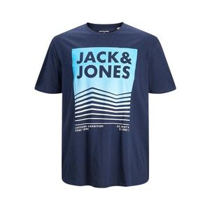 Jack & Jones Plus Tricou 'Booster' albastru aqua / alb / albastru noapte imagine