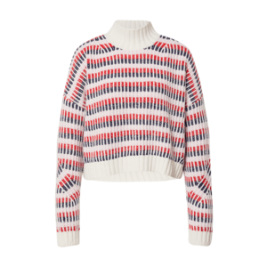 Tommy Jeans Pulover alb lână / roz / roșu / bleumarin imagine