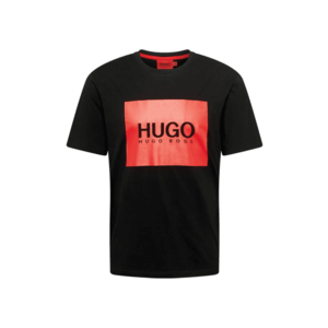 HUGO Tricou 'Dolive' negru / roșu imagine