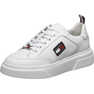Tommy Jeans Sneaker low 'Elevated Flatform' alb / bleumarin / roșu imagine