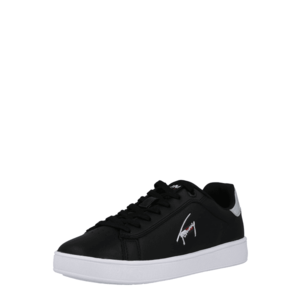 Tommy Jeans Sneaker low 'Iridecent' negru / argintiu / alb / roșu imagine