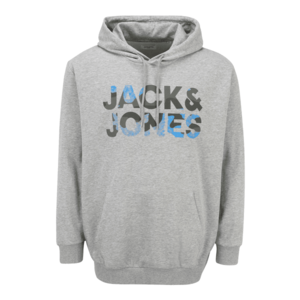Jack & Jones Plus Bluză de molton 'Soldier' gri deschis / albastru deschis / kaki imagine