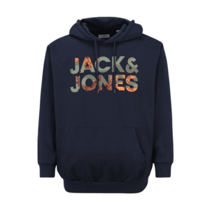 Jack & Jones Plus Bluză de molton bleumarin / portocaliu deschis / kaki / grej imagine